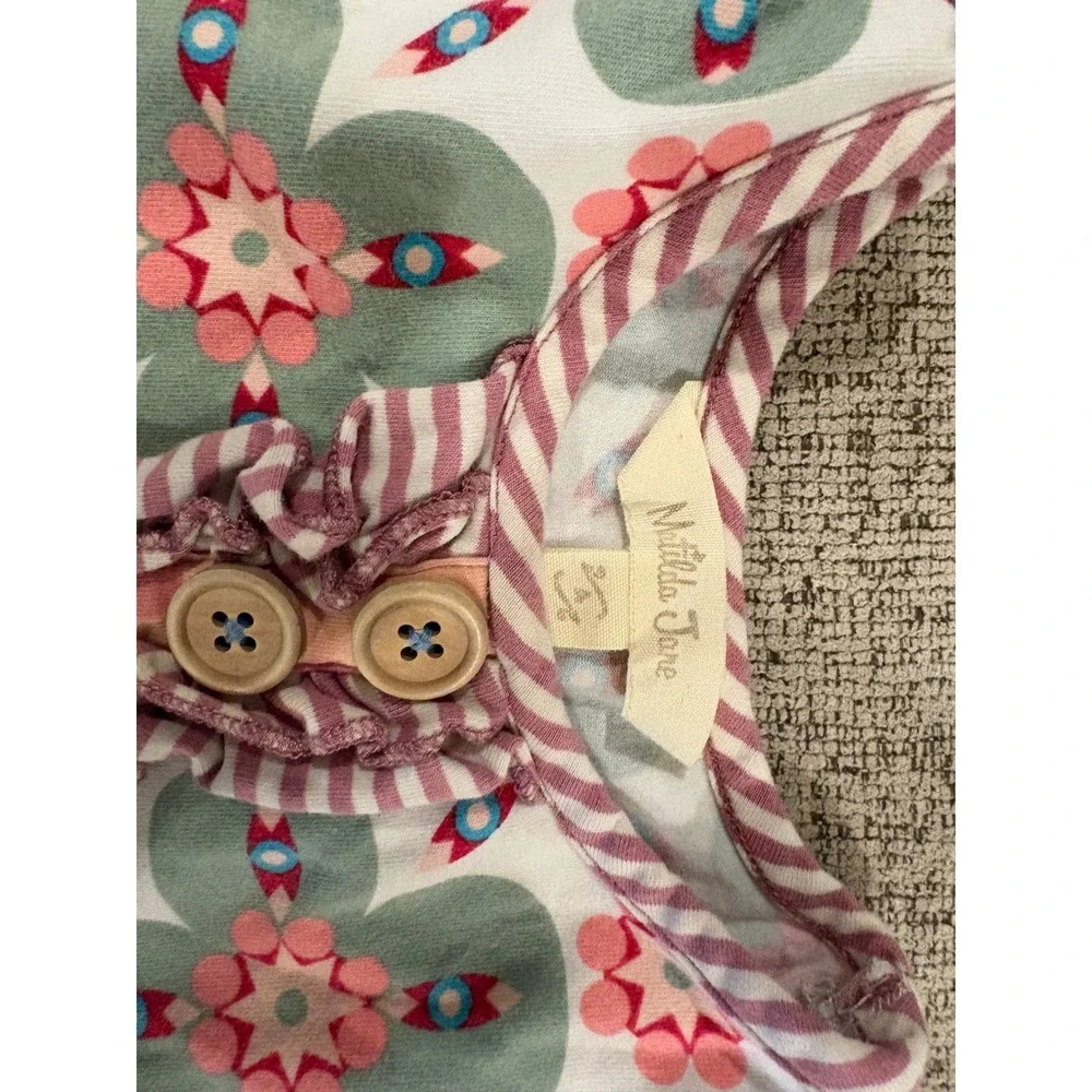 Matilda Jane Girls Mixed Print Floral Polka Dot‎ Ruffle Dress Size 2